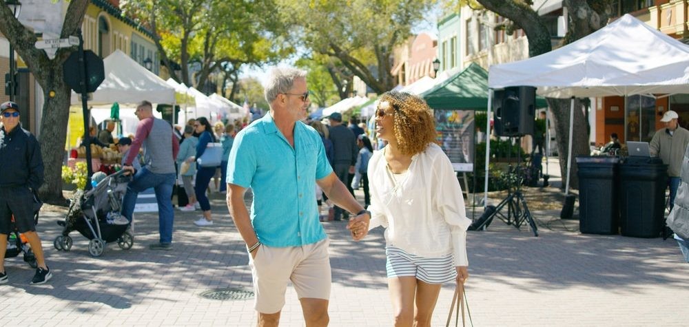 Shopping Couple at a local street Marke