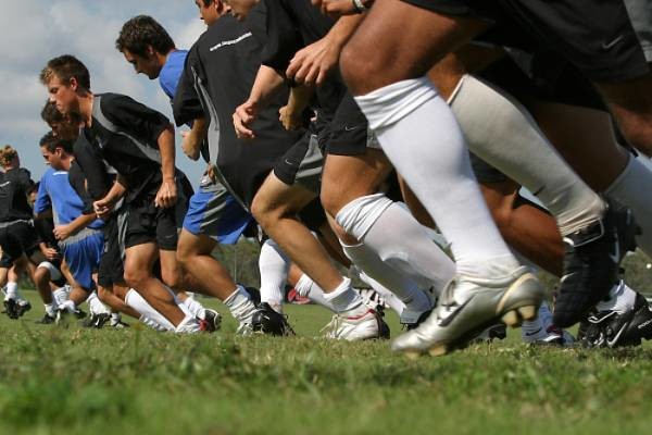Signature Venues Soccer team doing drills