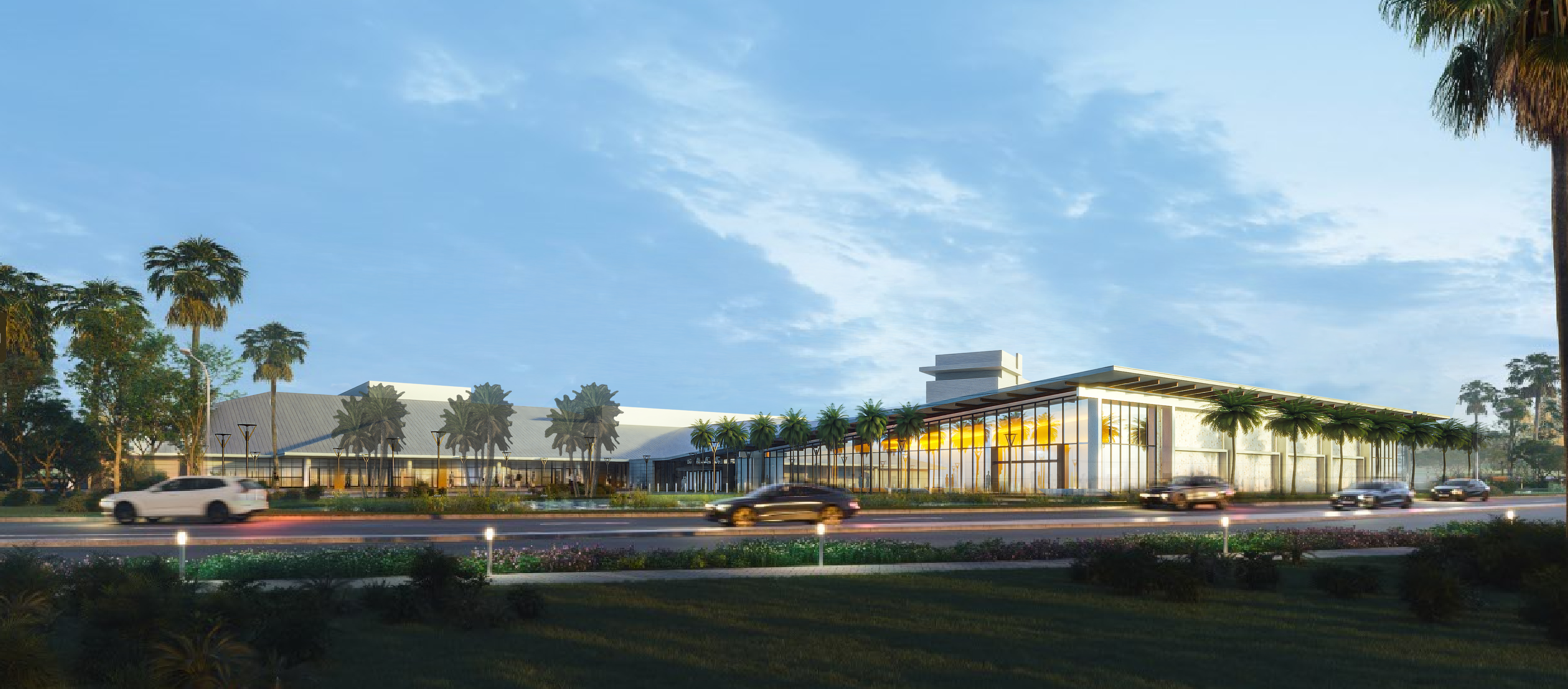 Convention Center A rendered image of the newly renovated Bradenton Area Convention Center in Florida's Gulf Coast showcases the reimagined exterior, convenient parking, and lush landscapes that surround the venue.